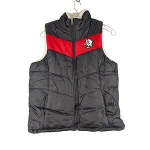 NHL Buffalo Sabres Womens Medium Reversible Sherpa Puffer Vest NWOT